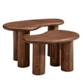 thumbnail image 1 of Coffee Sofa Side End Table, Walnut Brown, Wood, Living Room Lounge Cafe Lobby Hospitality Restaurant, Modern Contemporary, HB37933, 1 of 10