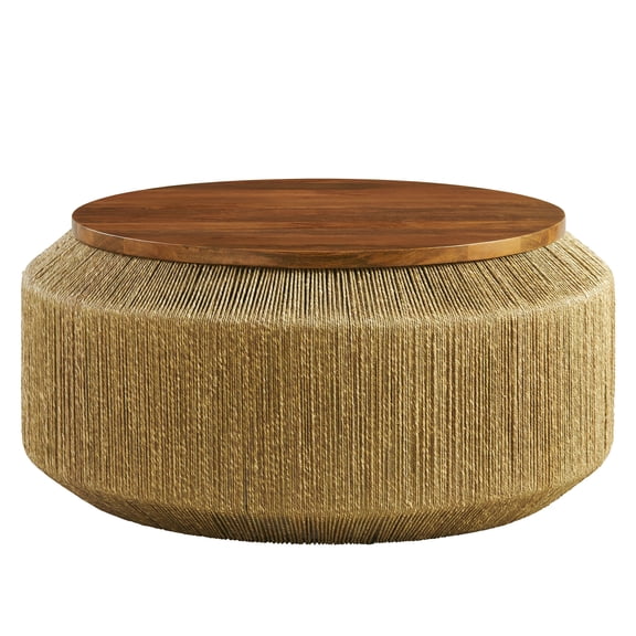 Coffee Sofa Side End Table, round, Walnut Brown, Wood, Living Room Lounge Cafe Lobby Hospitality Restaurant, Modern Contemporary, HB37777