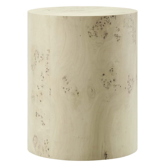 Coffee Sofa Side Table, Bleached Burl, Wood, Round, Living Kitchen Cafe Bistro Hospitality Restaurant, Modern Contemporary HB35889
