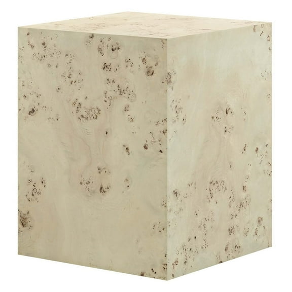 Coffee Sofa Side Table, Bleached Burl, Wood, Square, Living Kitchen Cafe Bistro Hospitality Restaurant, Modern Contemporary HB35887