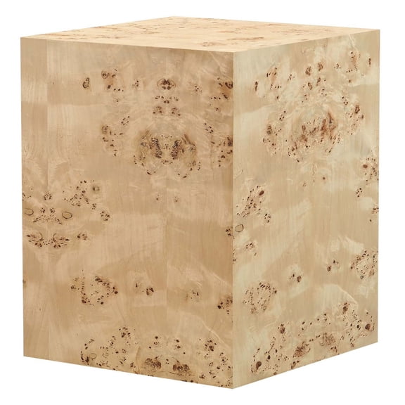Coffee Sofa Side Table, Natural Burl, Wood, Square, Living Kitchen Cafe Bistro Hospitality Restaurant, Modern Contemporary HB35888
