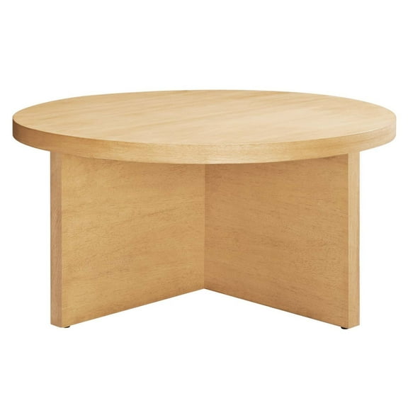 Coffee Sofa Side Table, Natural, Wood, Round, Living Kitchen Cafe Bistro Hospitality Restaurant, Modern Contemporary HB36263