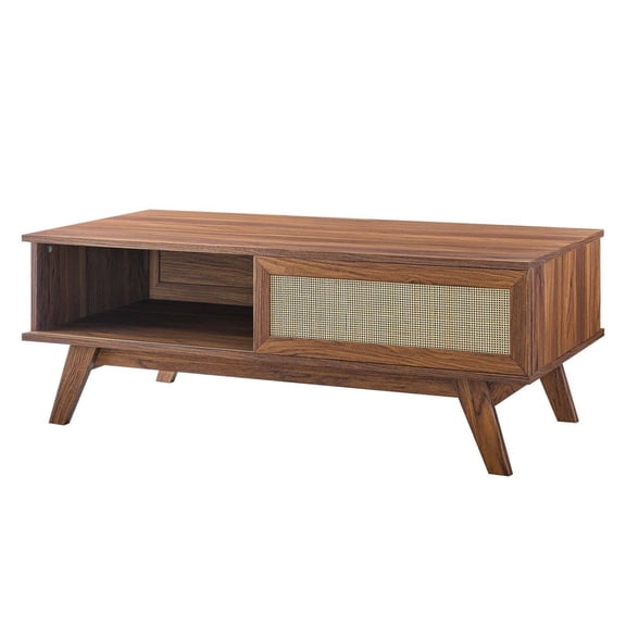 Coffee Sofa Side Table, Walnut, Wood, Living Kitchen Cafe Bistro Hospitality Restaurant, Modern Contemporary HB34350
