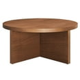 thumbnail image 1 of Coffee Sofa Side Table, Walnut, Wood, Round, Living Kitchen Cafe Bistro Hospitality Restaurant, Modern Contemporary HB36264, 1 of 8
