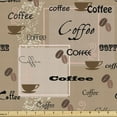 thumbnail image 1 of Ambesonne Coffee Fabric by the Yard Upholstery, Coffee Typography Beans, 3 Yards, Pale Brown Black, 1 of 4