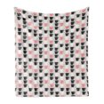 thumbnail image 1 of Coffee Soft Flannel Fleece Blanket, Mugs Teacup Modern Pastel Cafe Drinking Beverage Graphic Repetition, Cozy Plush for Indoor and Outdoor Use, 60" x 80", Pink Pale Taupe Dark Grey, by Ambesonne, 1 of 5