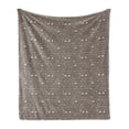 thumbnail image 1 of Coffee Soft Flannel Fleece Throw Blanket, Warm Caffeine Drink Cup Pitcher Jug Mug Toast Bread Croissant Cupcake Beans, Cozy Plush for Indoor and Outdoor Use, 60" x 80", Pale Taupe White, by Ambesonne, 1 of 5