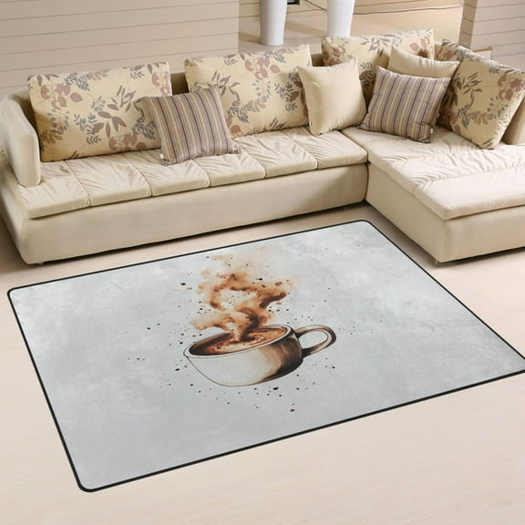 Coffee Soft Polyester Area Rug 31''x20'', Non Slip, Memory Foam, Water Absorbent