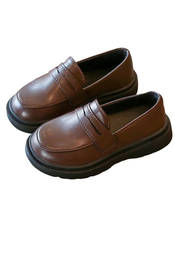 Coffee Girls Fashion Leather Shoes With British Design And Soft Sole, Smart Look For School And Events