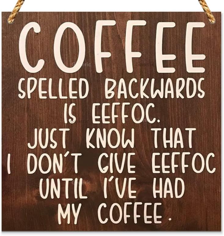 Coffee Spelled Backwards Funny Coffee Signs Coffee Bar Decor Cafe ...