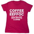 thumbnail image 1 of Coffee Spelled Backwards Sarcastic Humor Novelty Funny Women's Casual Tees, 1 of 3