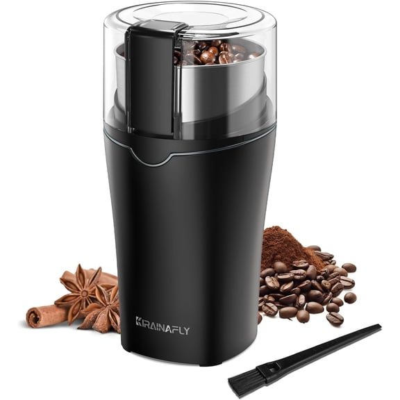 Coffee and Spice Grinder, Espresso Grinder for Home Use, Stainless Steel Blade and Removable Cup, Multi-functional for Coffee Beans, Spices and More,Gray
