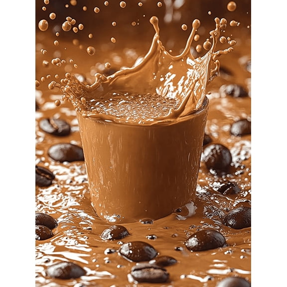 Coffee Splash Canvas Art Print Suitable for Kitchen Decor Dining Room Decor Coffee Shop Decor Home Bar Decor and Office Decor.