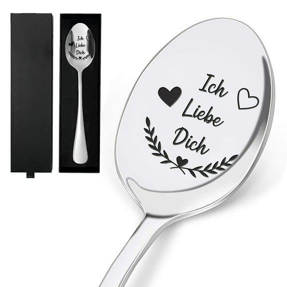 Coffee Spoon Engraved "I Love You" Wedding Gift for Bridal Couple Stainless Steel Spoon With Gift Box Gifts for Couple Easter Anniversary