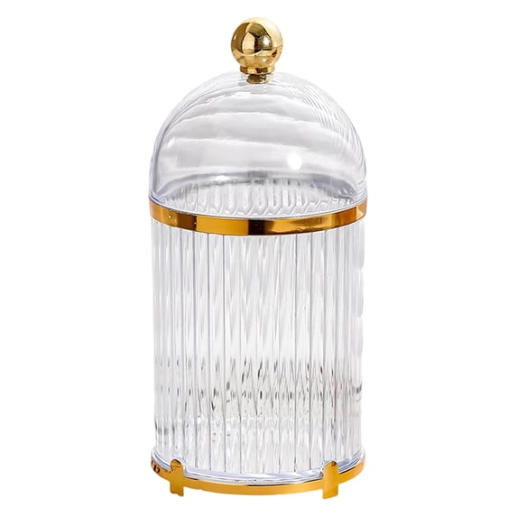 Coffee Spoon Holder Cup with Lid, Fruit Fork Storage Container Tableware Organizer Flatware Holder Jar for Kitchen Countertop Dining Room Picnics Parties,Dustproof Elegant Decorative Holder,Clear