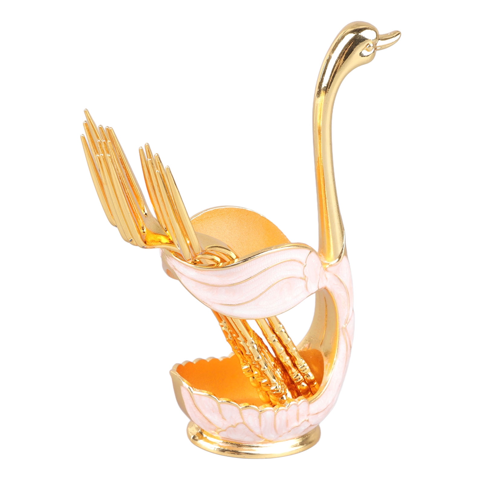 Coffee Spoon Holder, Elegant Swan Shaped Alloy Mirror Polish Coffee