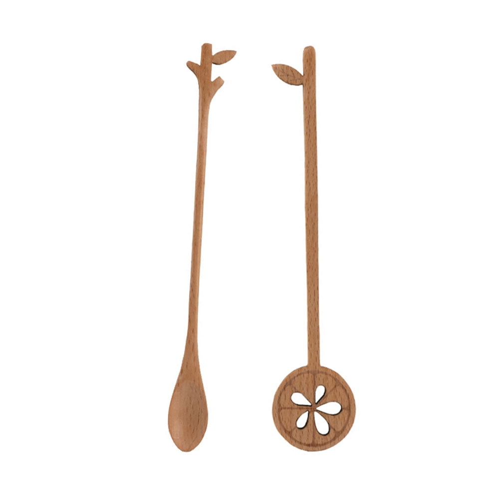 Coffee Spoon Mixing Modeling Scoop Espresso Whisk Wooden Honey Stirrer