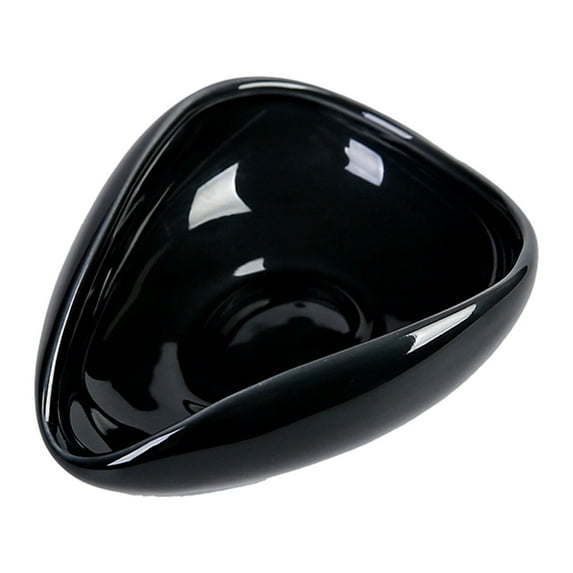 Coffee Spoon Rest Ceramic - Small Coffee Stirrer Holder for Coffee Bar Station, Mini Teaspoon Rest for Espresso and Tea, Cute Coffee Bean Shaped Design in Black, Coffee Accessories