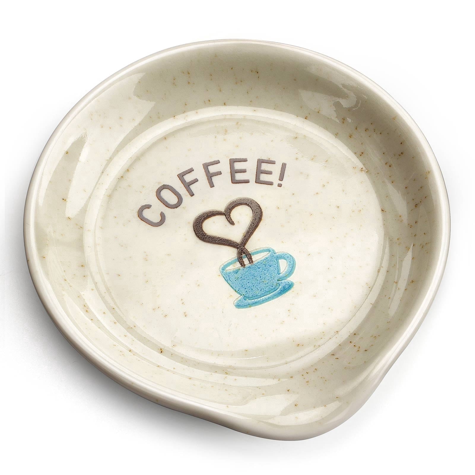 Coffee Spoon Rest, Mini Spoon Holder for Countertop Decor, Farmhouse Ceramic 3.5-Inch Small Teaspoon Rest for Coffee Bar Accessories, White