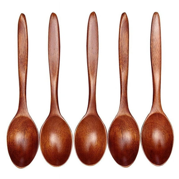 Coffee Spoons,Wooden Teaspoon,5PCS Small Wooden Spoons,Teaspoon for Cooking Condiments Spoon,Mini Daily Use,Lot Kitchen Wooden Spoon Cooking Utensil Tool Soup Teaspoon Catering(5PCS)