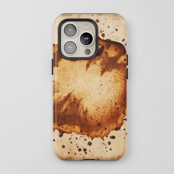 Coffee Stain For All iPhone Series Protective Phone Case Vintage Abstract Brown Beige