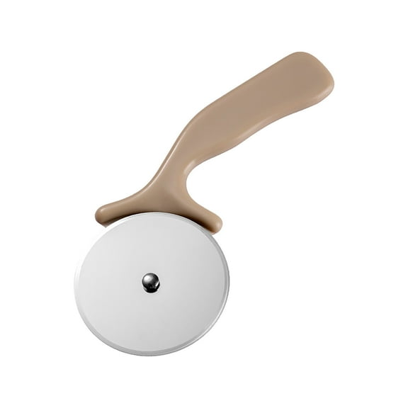 Coffee Stainless Steel Pizza Wheel Cutter Circular Rolling Pizza Knife For Home Baking Kitchen Tool Easy Slicing Abs Handle Dishwasher Safe