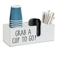 thumbnail image 1 of Coffee Station Organizer for Countertop, Cup and Lid Holder for Sleeve Pods Condiment, Wooden Disposable Cup Dispenser for Bar Accessories Organizer and Storage, 1 of 8
