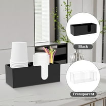 Coffee Station Organizer for Cup and Lid Storage Box Acrylic Coffee Bar Accessories and Organiser 3 Grids Design Multi Functional for Office Pantry