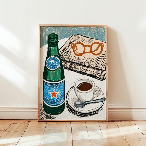 Coffee Still Life Poster Book Illustration Print Kitchen Wall Art