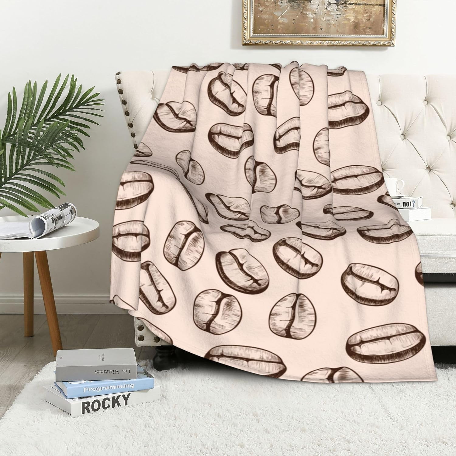 Coffee Style Blanket for Couch Bed Throw Blanket, Aesthetic Decorative