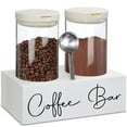thumbnail image 1 of Coffee and Sugar Container Set of 2 with Shelf for Coffee Storage Container, Air Tight Bean Container with Scoop for Accessory Organizer, Canister for Station Organizer, 1 of 7