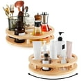 thumbnail image 1 of Coffee Syrup Organizer | 7 Bottle Capacity Bamboo Syrup Rack | Rotating Lazy Susan for Syrup Bottles | Wine Rack Tray for Kitchen & Coffee Bar Station, 1 of 10