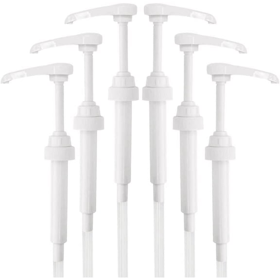 Coffee Syrup Pump Dispenser, 6 Pack Syrup Pump for 750ml/25.4 oz Syrup Bottle, White Pumps for Coffee Syrup Bottle, works with Torani, DaVinci, Jordans Skinny 750ml Syrups Bottles(White)