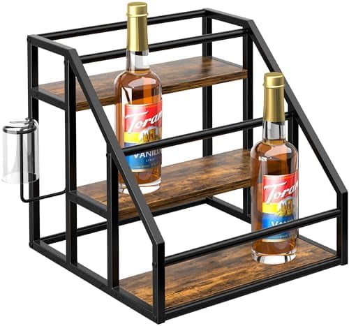 Coffee Syrup Rack Organizer, Spice Racks, Syrup Bottle Holder Stand for ...