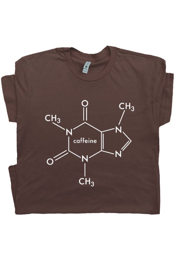 Coffee T Shirt Cool Coffee Shirt for Men Women Guys Ladies Funny Caffeine Molecule Graphic Tee Gift For Coffee Drinker Retro Novelty Tee