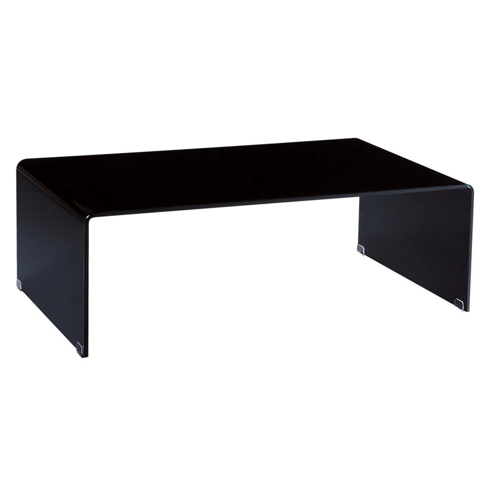 Black Tempered Glass U-Shaped Coffee Table