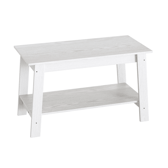 Coffee Table, 31.49'' Small Living Room Tables, 2-Tier Rustic Coffee Table for Living Room, Modern Farmhouse Style Rectangular Wood Table for Home Office, Bedroom, Apartment