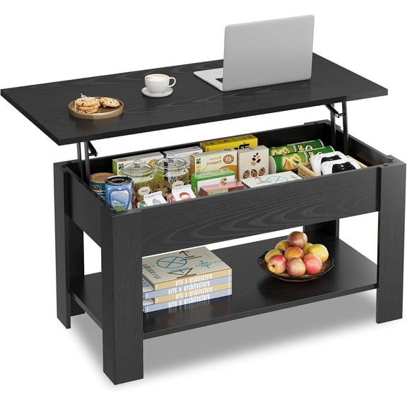 Coffee Table, 39" Lift Top Coffee Table with Hidden Compartment, Storage Shelf and Lifting Top for Home Living Room, Office and Reception Room,