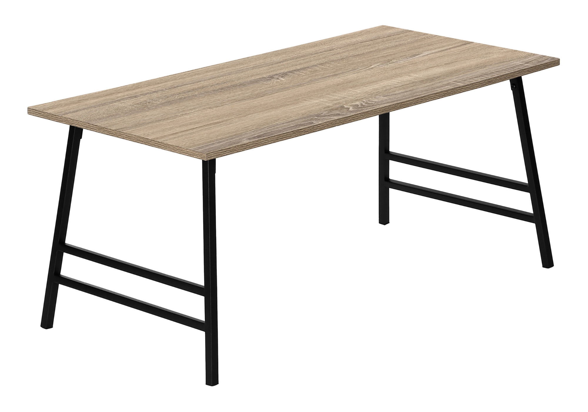 Dark Taupe Rectangular Wood and Metal Coffee Table