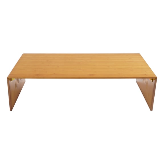 Coffee Table, Bamboo Coffee Table, Tea Table, Foldable, No Assembly, 39.4 x 14.6 x 11.8 Inch, Tea Color, for Living Room Bedroom Outdoor
