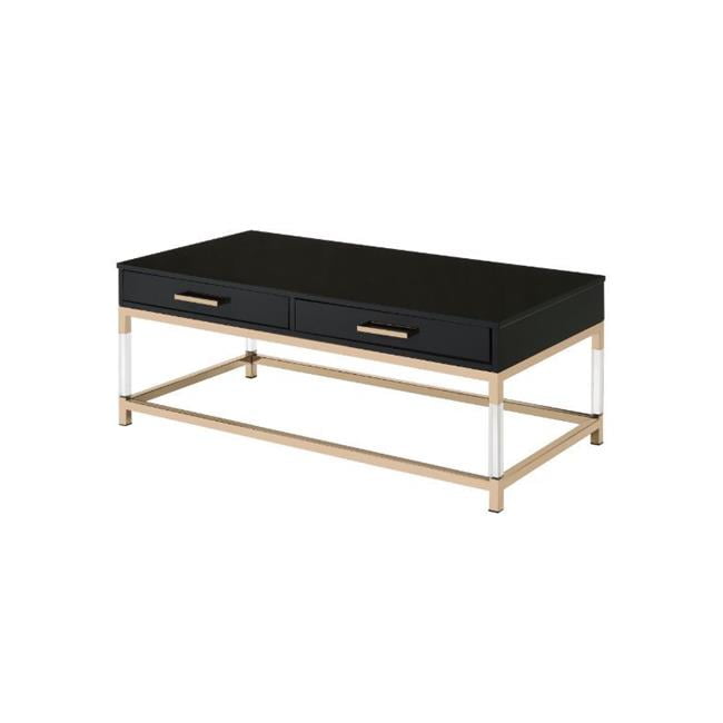 Coffee Table, Black & Gold Finish