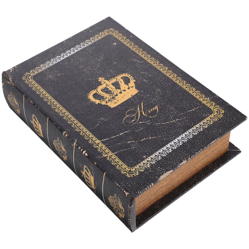 Alipis Vintage Decorative Book Box with Antique Wood Finish, Perfect Storage Container for Keepsakes, Home Decor, Dark Style Accents