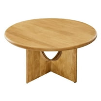 Coffee Table, Brown Oak, Wood, Round, Living Kitchen Cafe Bistro Hospitality Restaurant, Modern Contemporary HB36526