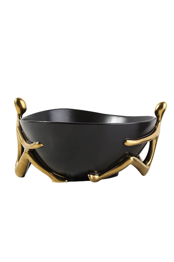 Coffee Table Decor Gold Figure Trays Ceramic Key Bowl, Decorative Trays Key Dish Jewelry Organizer Tray Multifunctional Home Decoration Phone Ring Change Watches Candy Tray