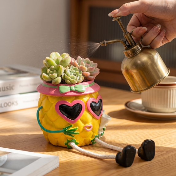 Coffee Table Decor for Living Room Shelf Decorations Whimsical Pineapple Succulent Planter Cute Desk Decor for Home Office