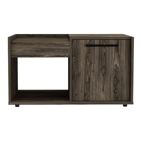 Coffee Table | Display Books & Decor, Hidden Storage Access | Dark Walnut Finished Manufactured Wood | Ample Surface for Work & Dine