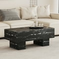 thumbnail image 1 of Coffee Table In Black Marble Style Texture, 43.3" X 21.6" 17.2", Fashionable Choice Texture Table, And, 1 of 6
