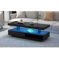 Coffee Table with LED Lights, Modern High End Coffee Table with 2 ...