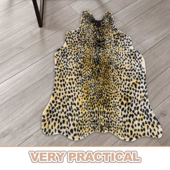 Coffee Table Leopard Print Area Rugs Modern Style Carpet Simulation Faux Bedroom