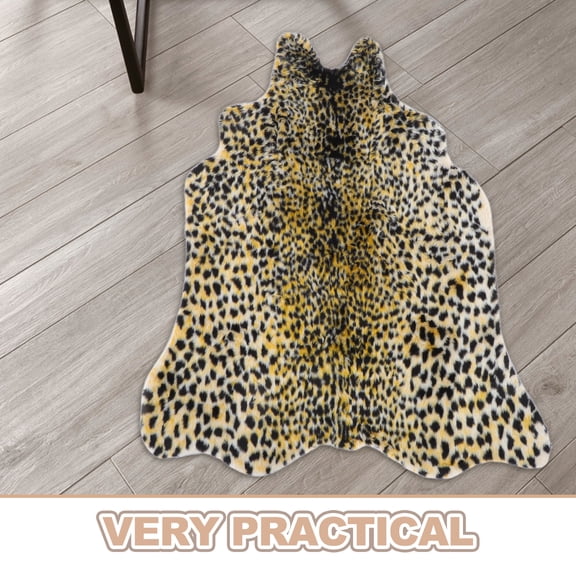 Coffee Table Leopard Print Area Rugs Modern Style Carpet Simulation Faux Bedroom